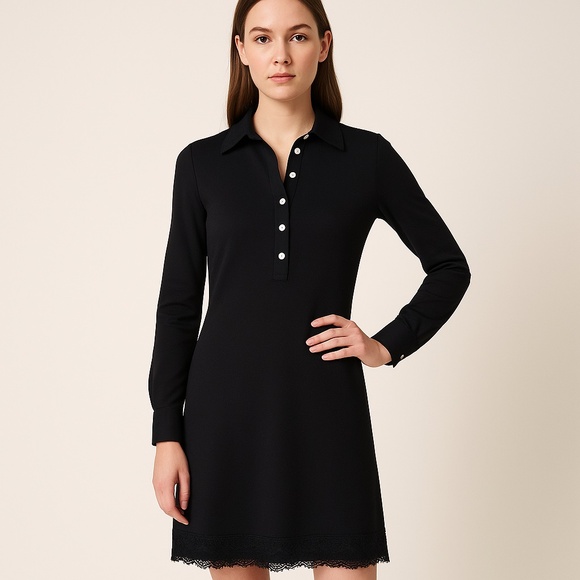 Black Shirt Lace Formal Dress Made in Italy ๐ฎ๐น - Picture 1 of 15